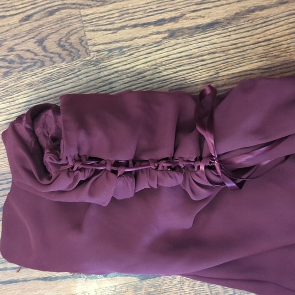 Purple Wine strapless maxi sweeping flowey bridesmaid Prom gown Gossip Girl sz 2 - Picture 2 of 11